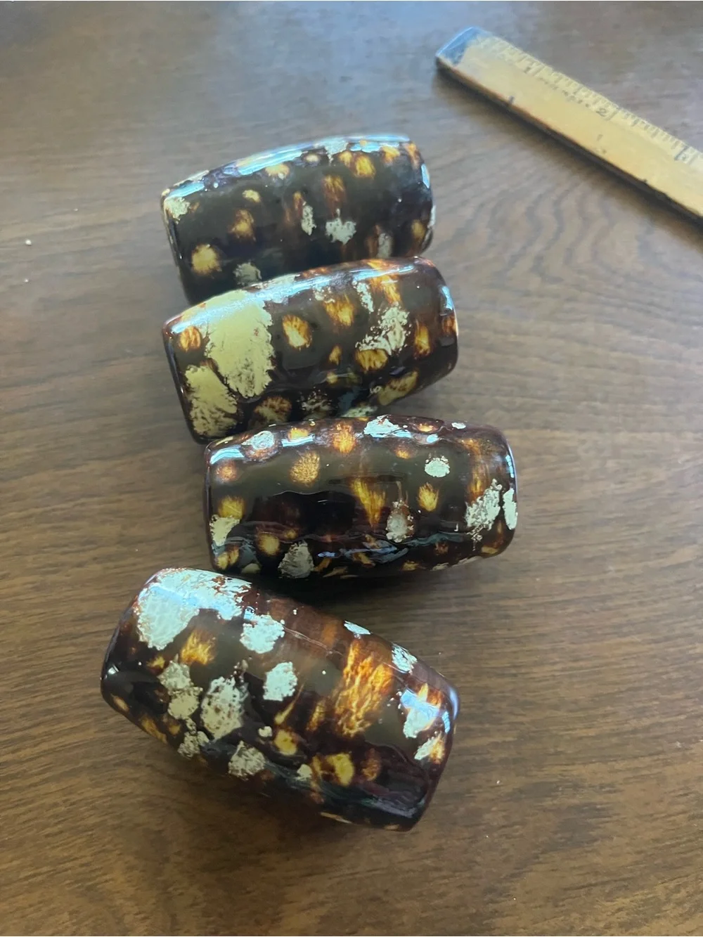 Ceramic Napkin Rings in Brown and Cream Speckle